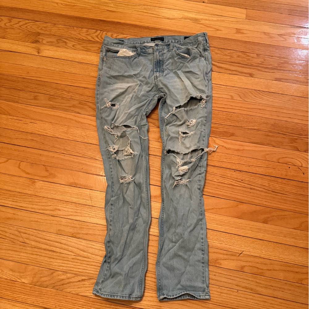 Distressed Blue Jeans